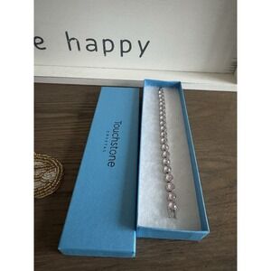 Touchstone Crystal Dusty Pink Delite Ice Bracelet 7.25" Barbiecore